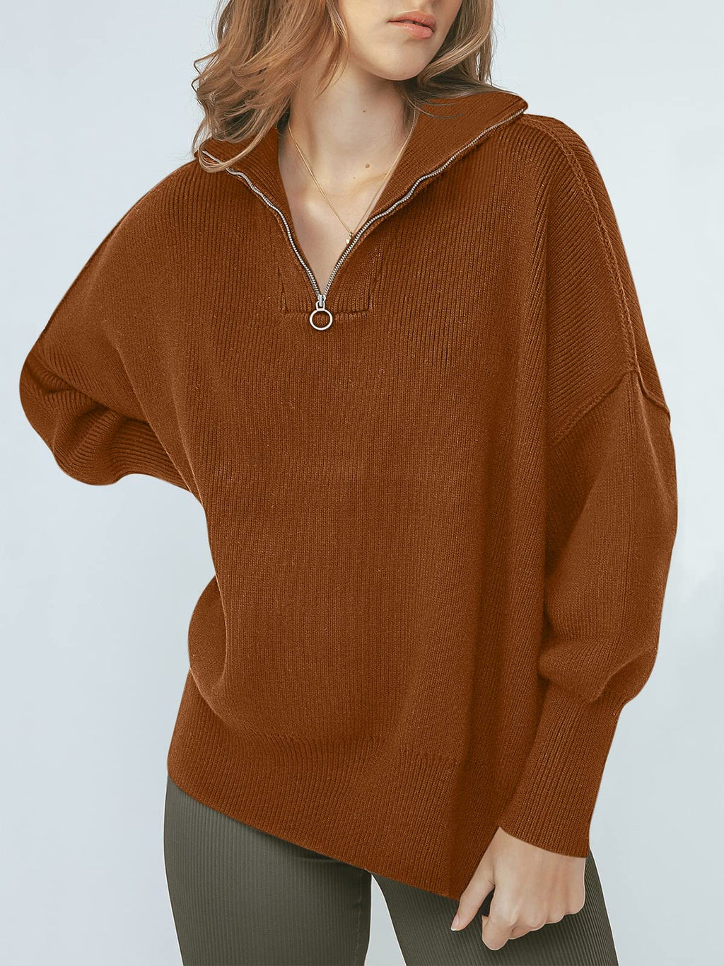 Women's Oversized Quarter Zip Pullover Sweater (Buy 2, Get Free Shipping)