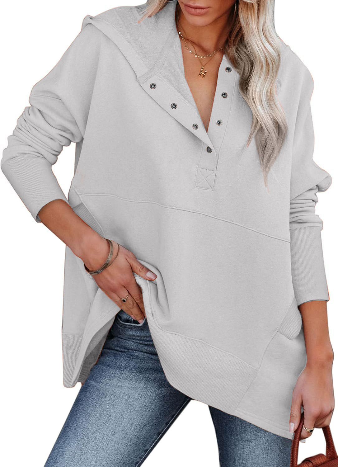 Women's Oversized Half-Button Hoodie (Buy 2, Get Free Shipping)
