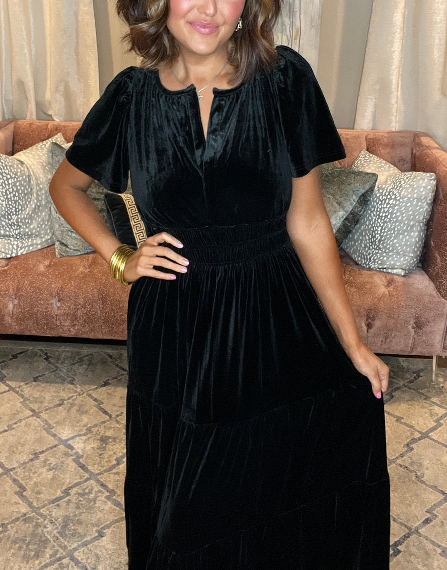 Women's Velvet Tiered Maxi Dress (Buy 2, Get Free Shipping)
